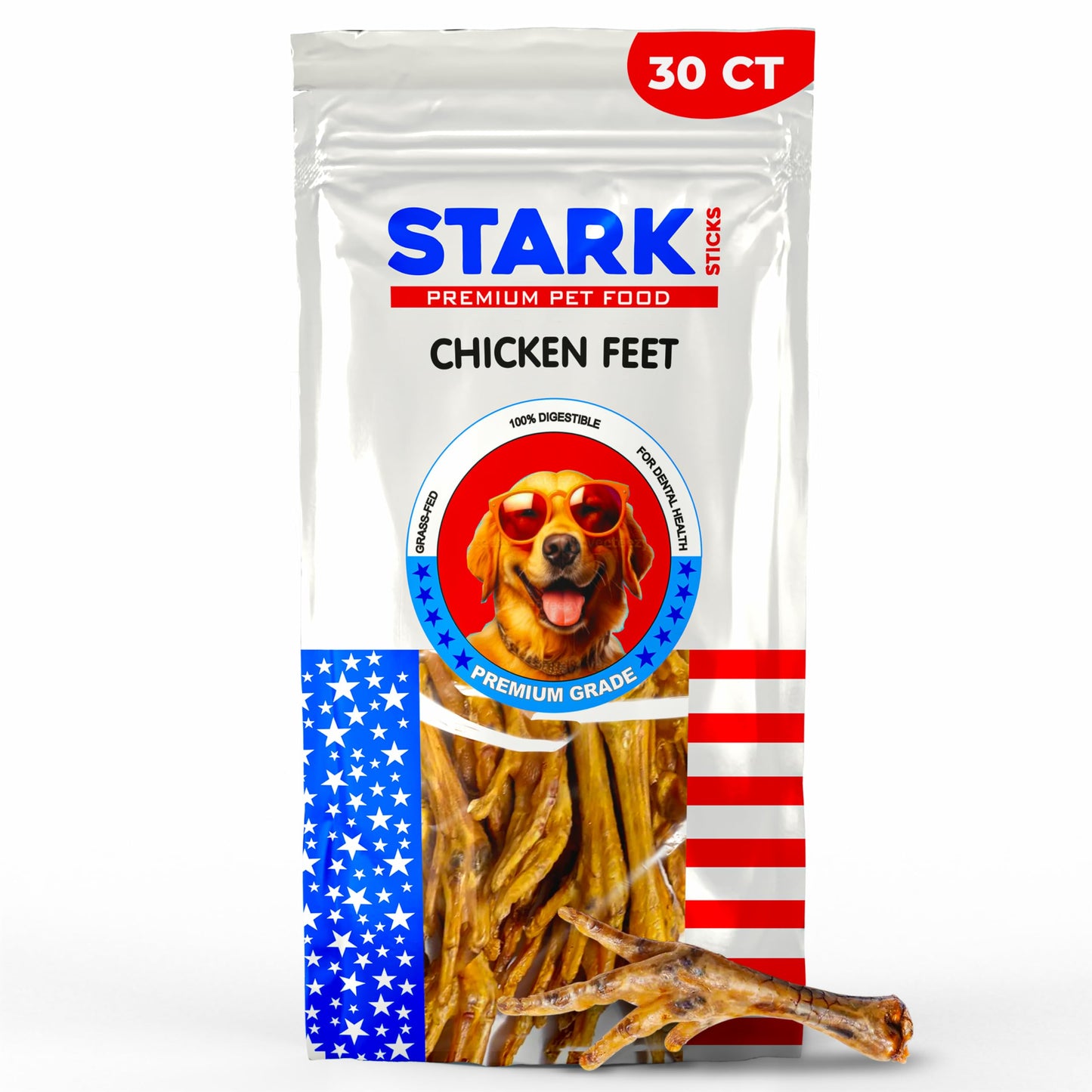 Stark Sticks Duck Feet for Dogs, Dehydrated Dog Treats, Snacks (Pack of 30) – Dog Chews for Medium Dogs and Small Dogs, Single-Ingredient & Fully Digestible