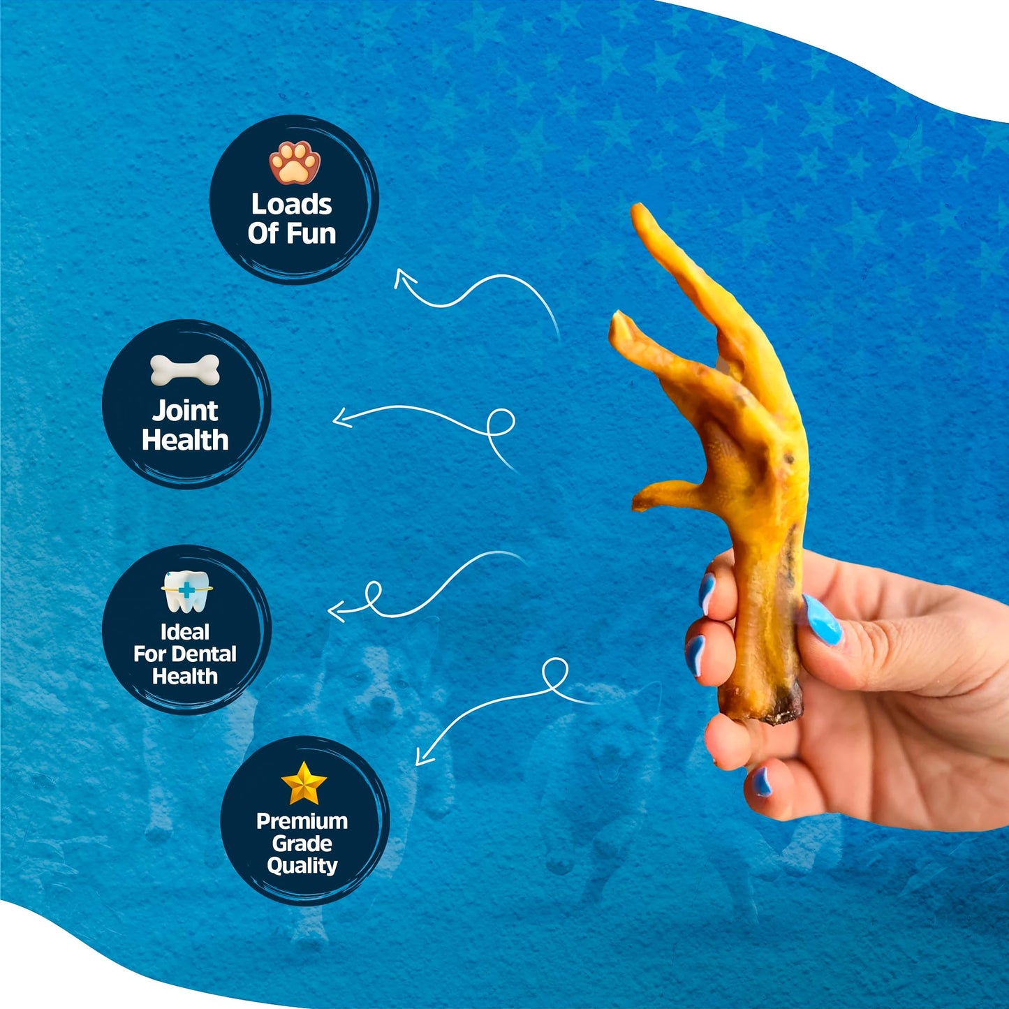 Stark Sticks Duck Feet for Dogs, Dehydrated Dog Treats, Snacks (Pack of 30) – Dog Chews for Medium Dogs and Small Dogs, Single-Ingredient & Fully Digestible