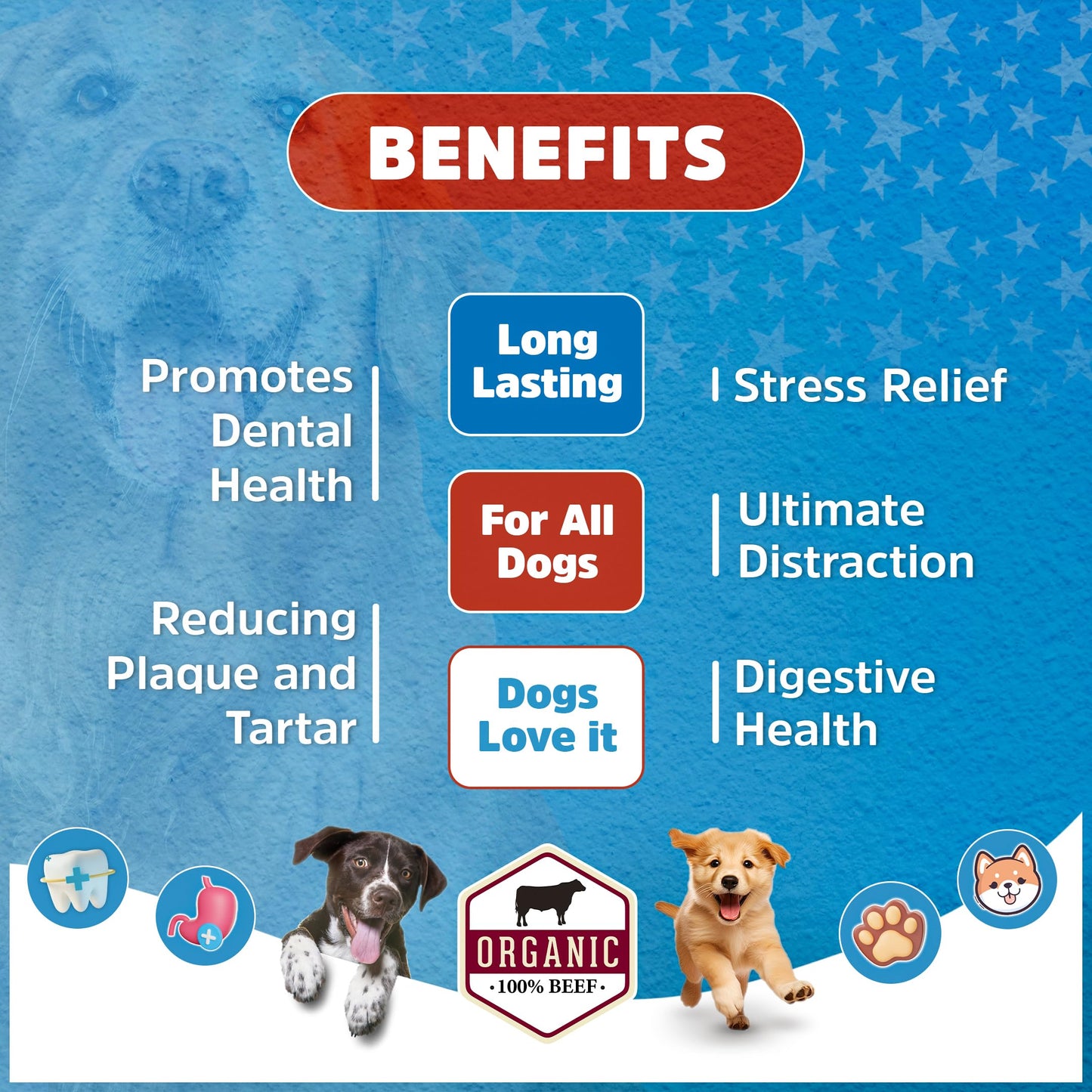 Stark Sticks 6'' Natural Bully Sticks for Small, Medium, Large Dogs
