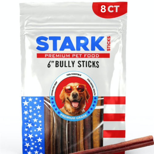 Stark Sticks 6'' Natural Bully Sticks for Small, Medium, Large Dogs