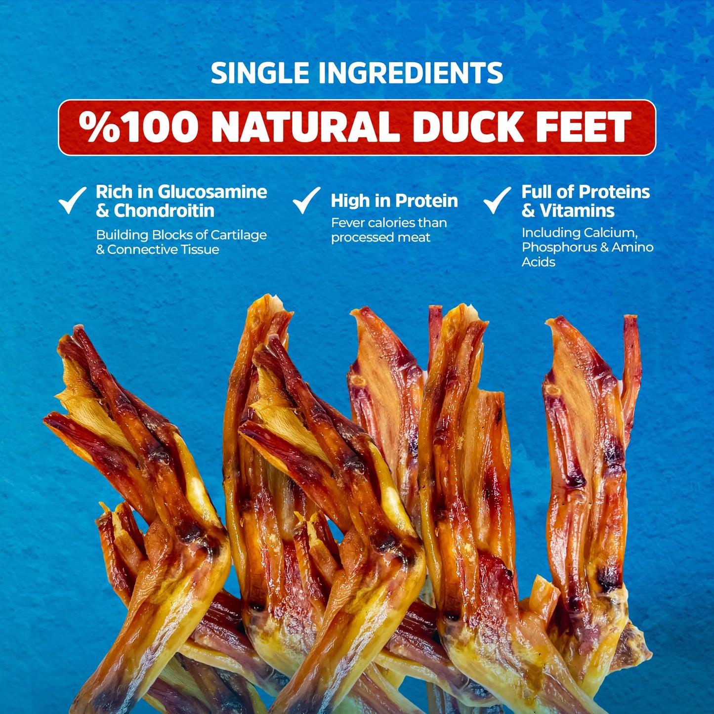 Stark Sticks Duck Feet for Dogs, Dehydrated Dog Treats, Snacks (Pack of 30) – Dog Chews for Medium Dogs and Small Dogs, Single-Ingredient & Fully Digestible