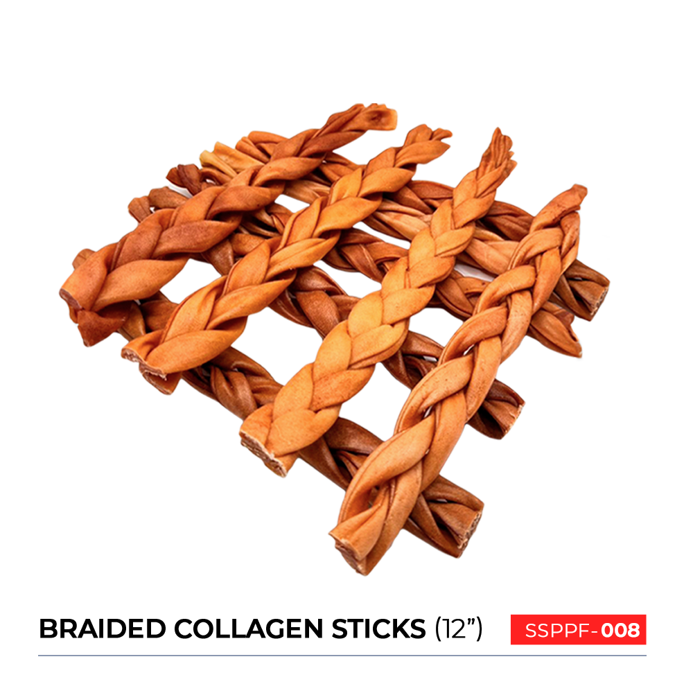 Braided Collagen Sticks 12"